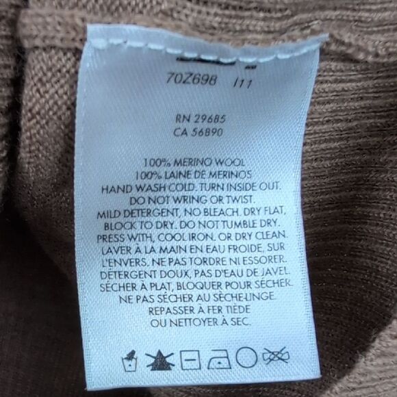 Pendleton Merino Wool Ragland Turtleneck Sweater Camel Gray Size L - Picture 7 of 9